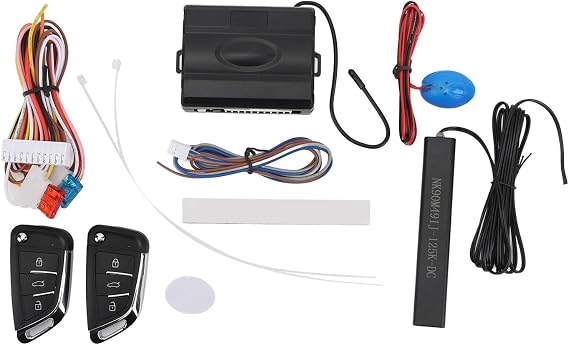 Car Push Button Remote Start System Kit, Keyless Entry Car Alarm System Push Button Remote Start Kit for Fuel Vehicle DC12V