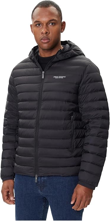 Armani Exchange Men's Essential, Long Sleeve Padded Side Lettering Logo Jacket (pack of 1)