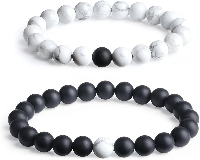 COAI Long Distance Onyx Gemstone Matching Couples Bracelets