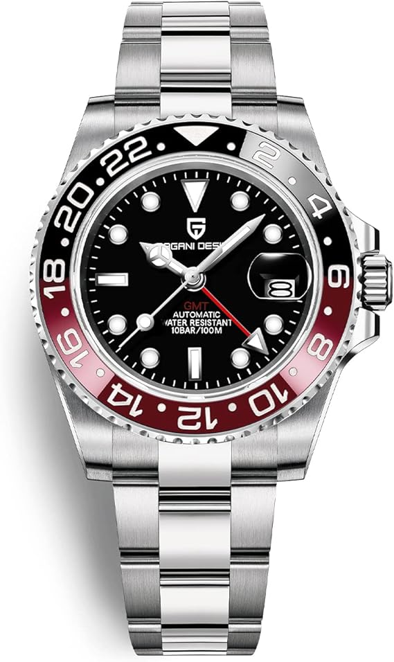 Men Watch Pagani Design GMT Watches for Men Automatic 40MM Date 100M Waterproof Stainless Steel Sapphire Glass Mechanical Wristwatches PD-1662