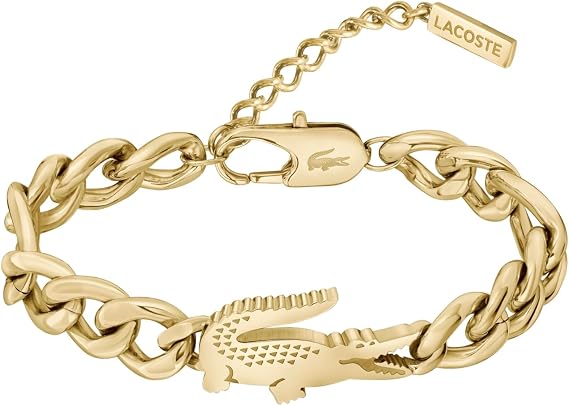 Lacoste Crocodile Chain Bracelet Unisex - Stainless Steel Jewelry, Adjustable Design - Iconic Style, Impressive Collection - A gift for him or her