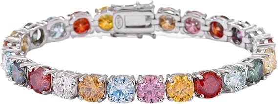 2カラット レディース モアッサナイト テニスブレスレット グリーン 18k ホワイトゴールド レディース ダイヤモンド テニスブレスレット 925スターリングシルバー モアッサナイト テニスブレスレット レディース ラボダイヤモンドブレスレット