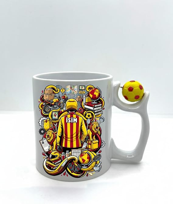 Kurye Meslek Taraftar Temalı Kurye Kupa Bardak | Taraftar Meslek Temalı Kupa Bardak | Hediye Mug (Galatasaray Temal, Futbol Toplu)