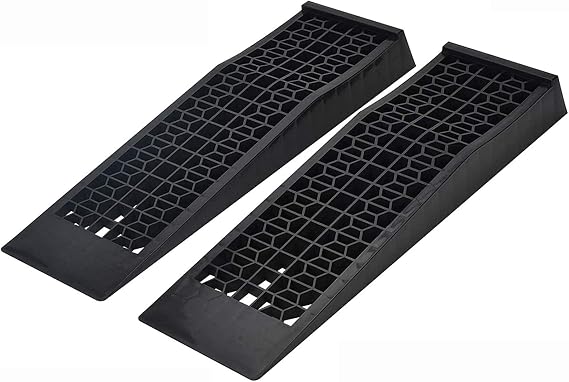 CROWNSHOP 2PCS Car Ramps Plastic Kerb Ramps 3 Ton Heavy Duty