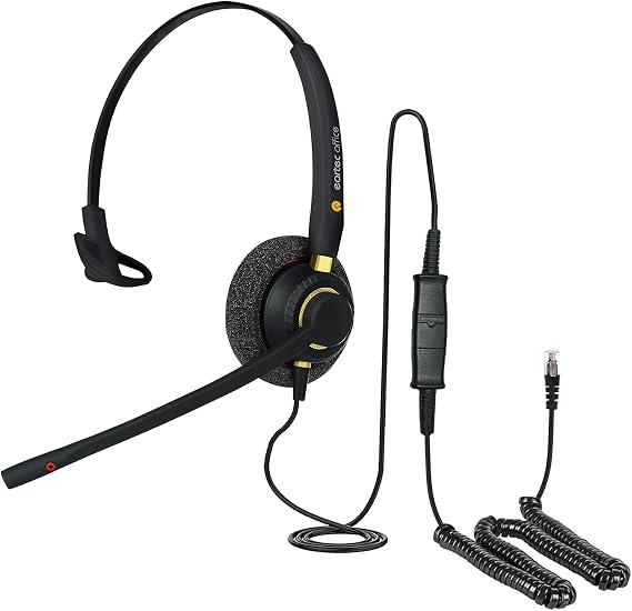 Headset for Polycom VVX 600 VVX 601 VVX 1500 VVX150 VVX 250 VVX 350 VVX 450 VoiP Light weight Headset Great noise cancelling mic Clear sound HD speaker Great in any office or home QD002P + EAR510