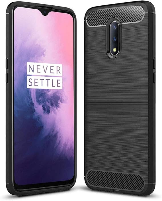 GAPlus OnePlus 7 Case - Ultra Slim Carbon Fibre Shockproof Bumper Case Cover For OnePlus 7 (OnePlus 7 6.41") Black