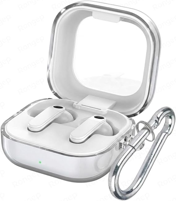 Rongep Samsung Galaxy Buds4 Pro/Buds 4 için Şeffaf Kılıf Darbeye Çizilmeye ve Sararmaya Karşı Dirençli Galaxy Buds 4 Pro Kulaklık Kılıfı Taşıma Askılı TPU Koruyucu Samsung Buds 4 Pro Kılıf