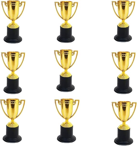 9PCS Mini Trophies, Classroom School Award Gold Trophy, Party Rewards Trophies Props, Competition Ceremony Party Rewards Trophy Cup, Used for Various Competition Rewards (Golden)