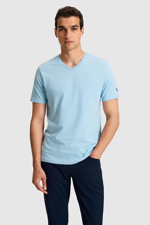 U.S. Polo Assn. Erkek Mavi Tişört Basic 50326944-VR036