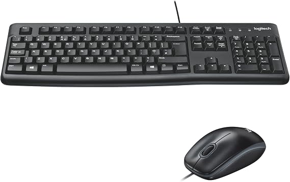 Logitech MK120 USB Kablolu Klavye Mouse Seti, Tam Boyutlu, Sağ ve Sol Elle Kullanıma Uygun Mouse, Sıvı Dökülmesine Dayanıklı, Türkçe Q Klavye, Siyah
