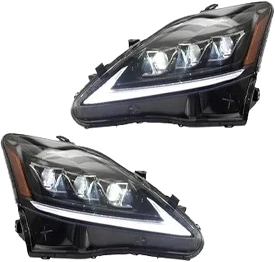 Car Headlight Components For Lexus Is 2006-2010 2011 2012 Auto Headlights Assembly Upgrade Led High Configuration 3 Projector Lens Tool Accessories Car Front Lamps Headlight Assembly(B)