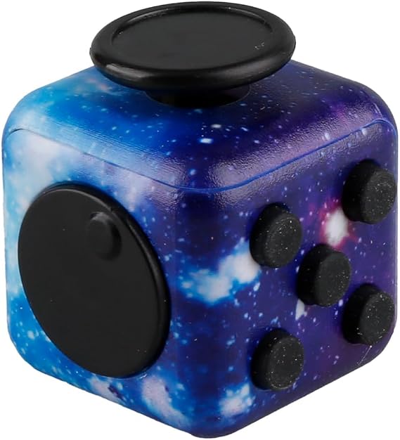 Fidget Cube-Sensory Cube for Stress Anxiety Relief 6 Different Functions Finger Cube for Adults Office Classroom Home Killing Time(Starry Sky)