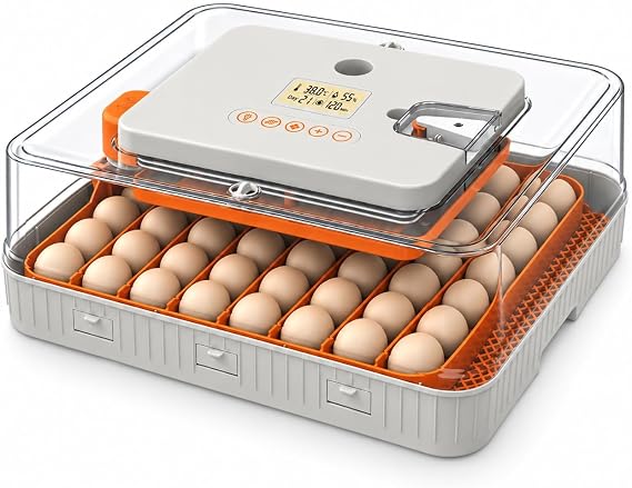 Egg Incubator with Automatic Turning and LCD Control, 56 Eggs