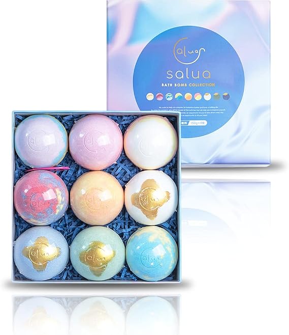 Bath Salts Salua Bath Bomb with Skin Care Ingredients Gift StyleLarge Size Bath Ball Carbonated for Bath Use