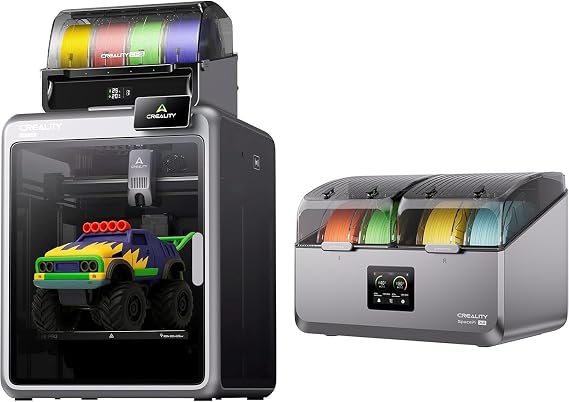 Creality K2 Pro Combo 3D Printer+Space Pi X4 Filament Dryer Box, Multi Color 3D Printing with CFS Dual Al Camera 600mm/s High-Speed Auto-Leveling, Build Volume 11.81x11.81x11.81inch