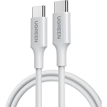 UGREEN USB-C 60W 3A QC PD Örgülü Hızlı Şarj Kablosu, 1 Metre, Beyaz, 35218