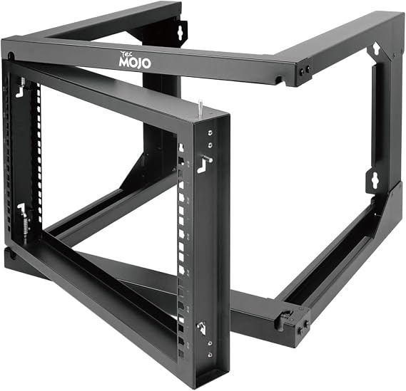 Tecmojo 6U Wall Mount Rack, Open Frame Server Rack, Network Rack for 19inch Computer/AV/Data/IT/Media Equipment, 18inch Depth, Swing Gate (6U/18inch Depth)