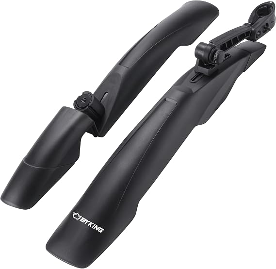 Byking Bike Mudguards For Mountain Bikes, Universal Guard for 26" and 27.5" Wheels, Bicycle Mudguards Adjustable Front and Rear Set For Carrera, Boardman Bike Accessories Hybrid/MTB/Gravel Bike.