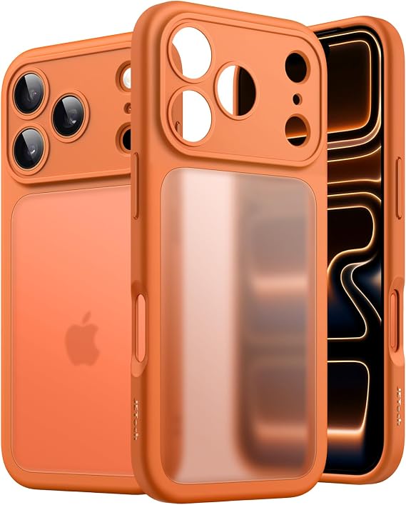 JETech Matte Case for iPhone 17 Pro, Orange