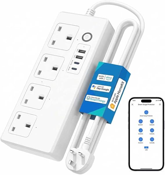 Zigbee Smart Power Strip, Voice Control, Hub Required