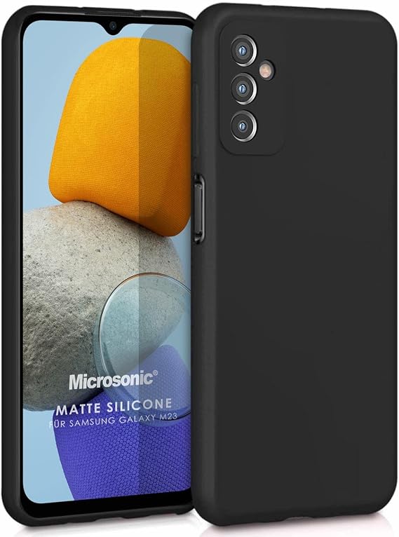 Microsonic Matte Silicone Samsung Galaxy M23 için Kılıf Siyah [Galaxy M23 ile Uyumlu Kılıf - Siyah]