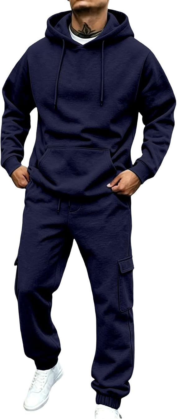 Tracksuits for Men with Pockets Streetwear Outfits 2 Piece