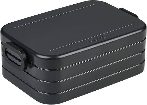 Mepal – Lunch Box Take a Break Midi – Lunch Box To Go - For 2 Sandwiches or 4 Slices of Bread – Suitable for the Dishwasher - 900 ml - Nordic Black