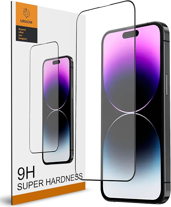 URUCHI iPhone 14 Pro Max Anti-Statik Ekran Koruyucu, HD Tam Kapsamlı Ekran Kapağı Cam Filmi