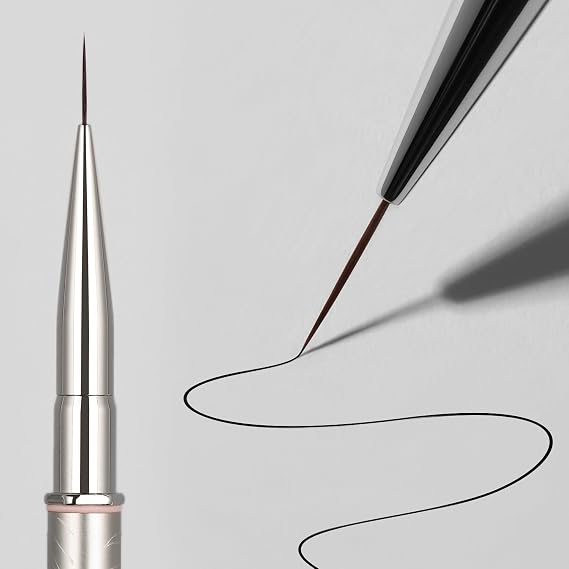 YOKEFELLOW ネイルアートブラシ 12mm スリムネイルアートライナーブラシ ロングライン用 ネイルアートペインティング マニキュアデザイン プロフェッショナルネイルアートツール EA06 ライナー-L