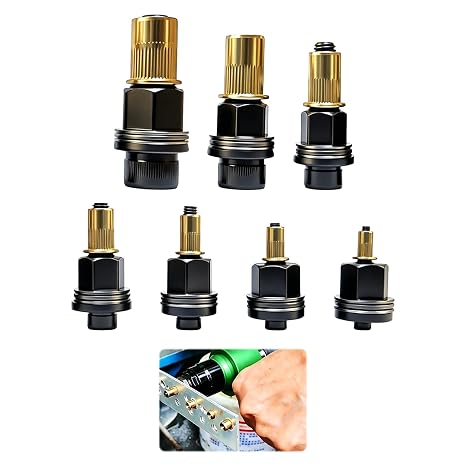 Rivet Nut Tool Kit, 7PCS Carbon Steel Rivet Nut Tool Replacement Mandrels, Compatible with M3 M4 M5 M6 M8 M10 M12 Thread Sizes