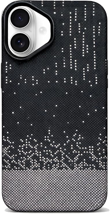 KZY İletişim iPhone 17 ile uyumlu Kapak M-Safe Şarj Özellikli İnce Yapılı Karbon Kevlar Kılıf - Beyaz