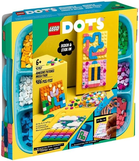 LEGO® DOTS Yapıştırılabilir Kare Parçalar Mega Paket 41957-6 Yaş ve Üzeri Çocukların Tasarımlarını Paylaşması için Kişiselleştirilebilir Kanvas Yapım Seti (486 Parça)