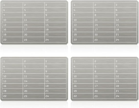 Cold Backup for Bitcoin Hardware Wallet 4pcs Stainless Steel Plates Crypto Cryptocurrency Storage BIP39