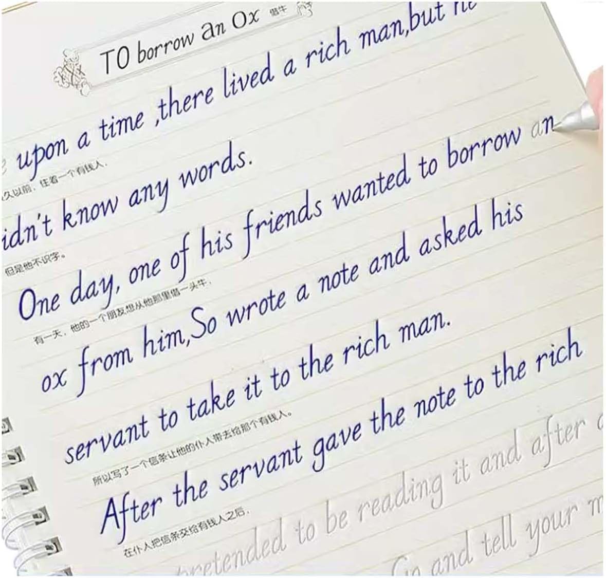 Italian 3D Groove Practice English Calligraphy Copybook Handwriting Practice Book for Adults and Kids