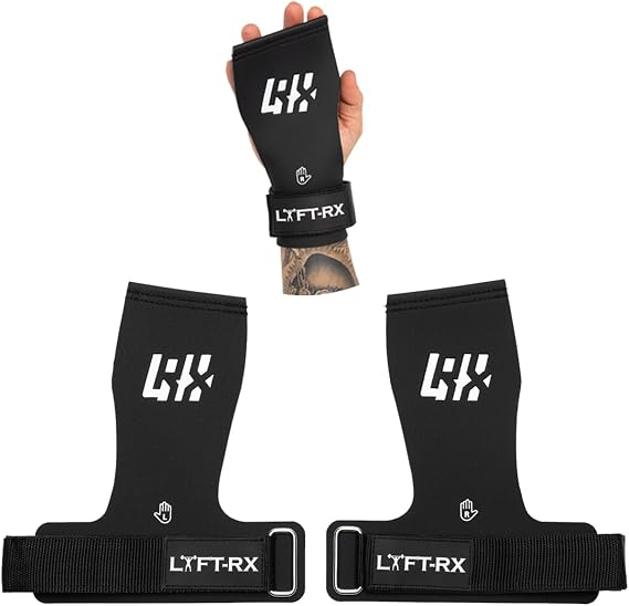 Valiant Grips, Rubber Coated, No-Hole Fingerless Hand/Palm Grips w/Heavy-Duty Wrist Strap, Non-Slip, No Chalk Needed, for Weightlifting, Gym, Cross Fitness, Pull-Ups, Gymnastics