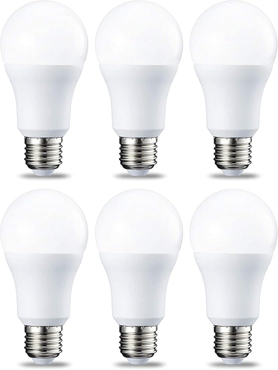 Amazon Basics LED E27 Edison Screw Bulb, 10.5W (Equivalent to 75W), Warm White, Non Dimmable - Pack of 6 [Energy Class F]
