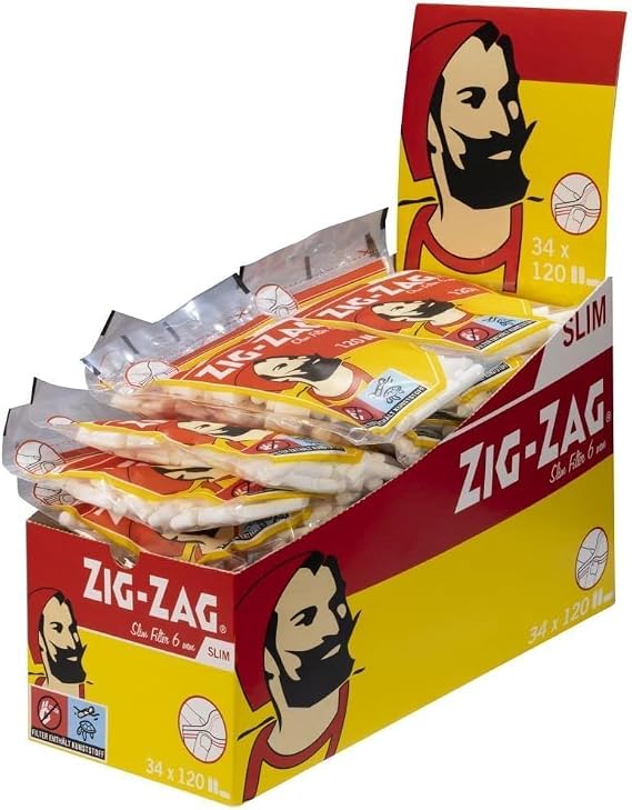OCB Zig-Zag Slim Filter 6 mm | 34 Bags of 120 Filters Each