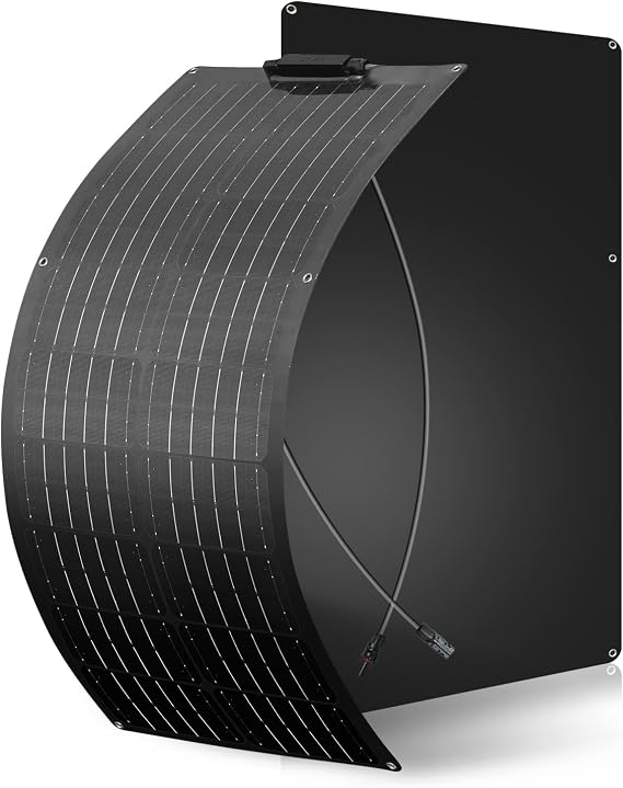 50 W Solar Panel Flexible Black 19.8 V Monocrystalline Flexible Solar Panels for 12 V Batteries Photovoltaic Panel Solar System for Motorhome Boats Caravan Camper Roof Balcony Pv Modules