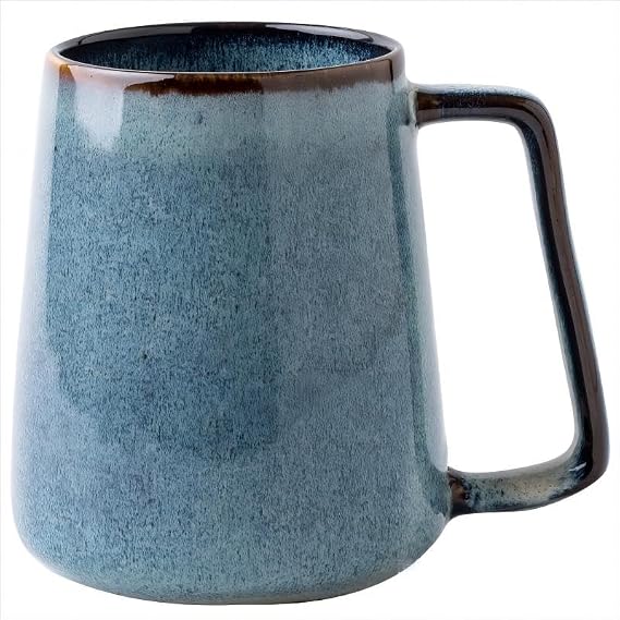Large Capacity Ceramic Coffee Mug, 24 oz/700ml with Handle Extra Large Cappuccino, Tea, Latte or Hot Cocoa Mug for Office and Home Use (Blue)