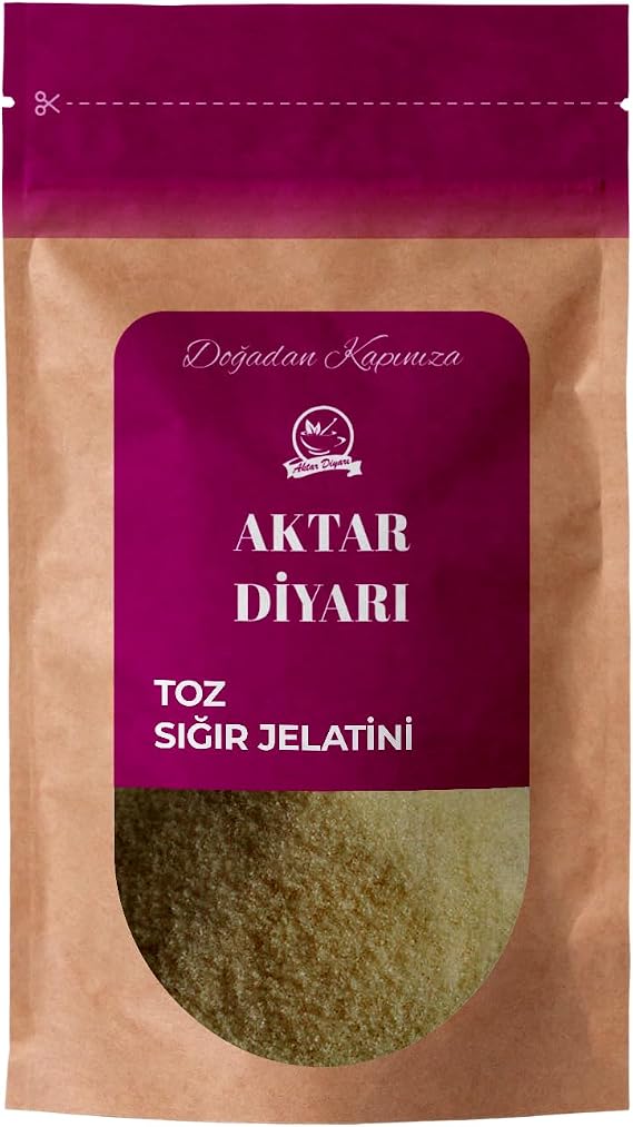 Aktar Diyarı Toz Sığır Jelatin 100 Saf Sığır Domuz İçermez 1000 GR