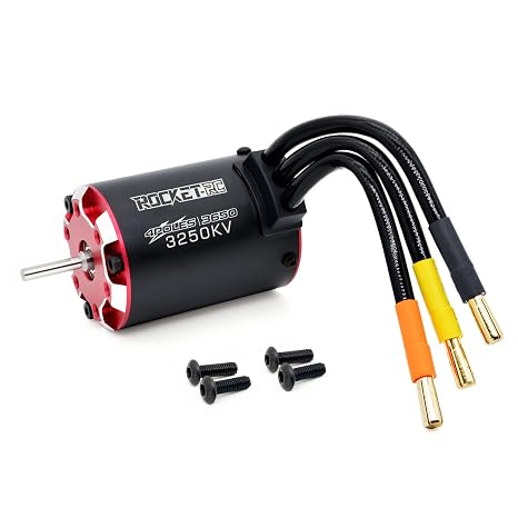 Surpass RC 3650 Brushless Motor V2 3650 3250KV 4 Pole Supersonic Motor for 1/10 RC Car Truck Black