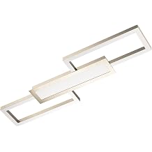 EGLO LED tavan lambası Monirote, uzaktan kumandalı minimalist tavan lambası, kısılabilir oturma odası lambası, metal, nikel mat ve plastik beyaz, mutfak lambası, sıcak beyaz, U 78 cm