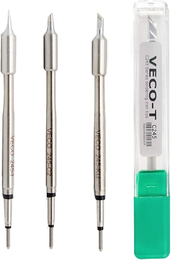 3PCS Soldering Iron Tips,C245-KU I C2 Replacement Tips, Constant Temperature, Compatible with JBC Soldering Station