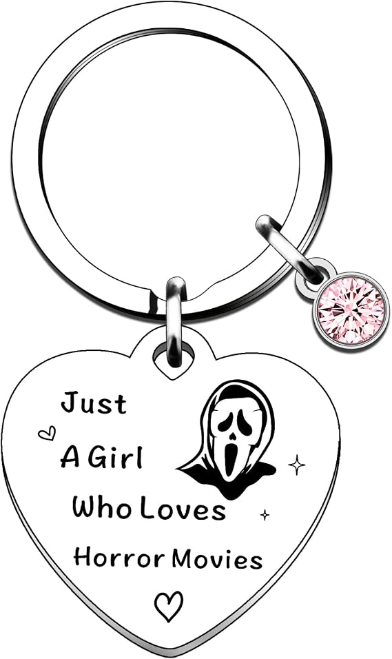 QMVMV Scream Merchandise Ghostface Keyring Horror Movie Gifts For Girls Daughter Women Birthday Gift Keyring Horror Movie Lover Present
