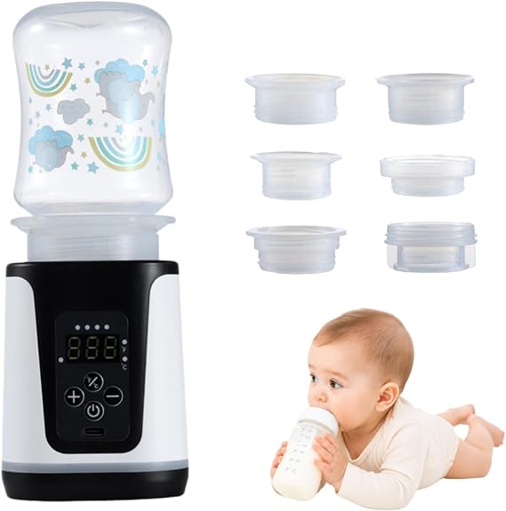Portable Baby Bottle Warmer - Dual Heating Modes for Breast Milk & Formula Water, Up to 15 Warmings On-the-Go Cordless Quick Heater, Smart LED Screen Constant Temperature Infant Newborn Essentials