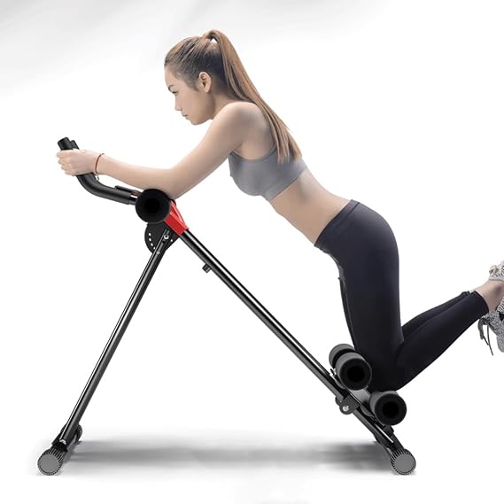 Ab Machine, Ab Trainer Machine, Home Gym Equipments with 330lbs Load, Abdominal Exercise Equipment for Full Body Shaping, Folding ab crunch machine for Beginners