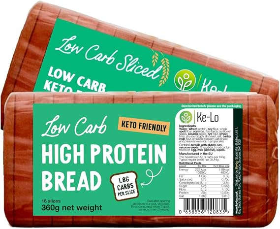 Keto-Pro Low Carb Keto Friendly Bread (2 Pack) | Keto Bread | Low Carb Bread | Low Calorie Bread Helping You Stay Fuller for Longer | Low Carb Snacks & Keto Food | Low Carb Bread UK