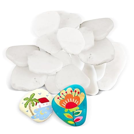 20PCS White Pebbles for Painting 5-8cm White