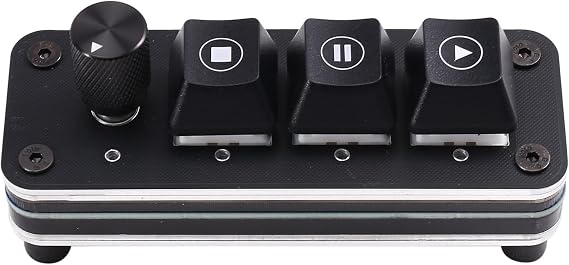 Media Controller USB Type-C Keyboard 3-Key Knob for QLAB workflows
