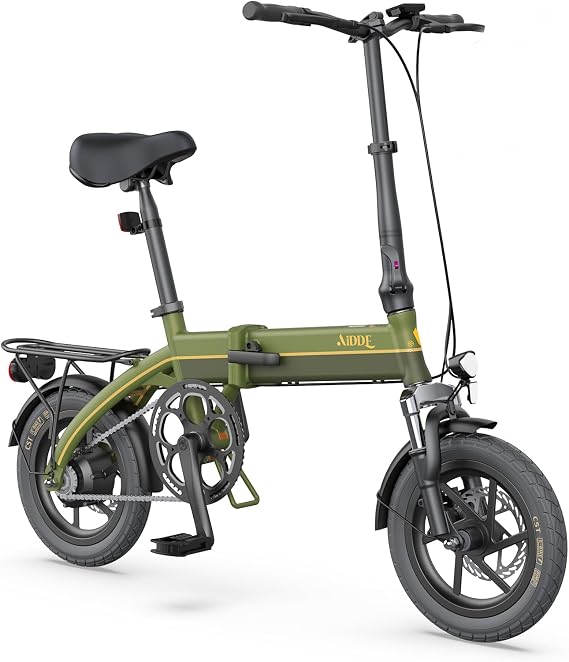 AIDDE Electric Assist Bicycle A1TS, Folding, 14 Inch, Road Legal, 5-Speed Assist Mode, Max Travel Distance 80 km, Suspension Equipped, Certified Model